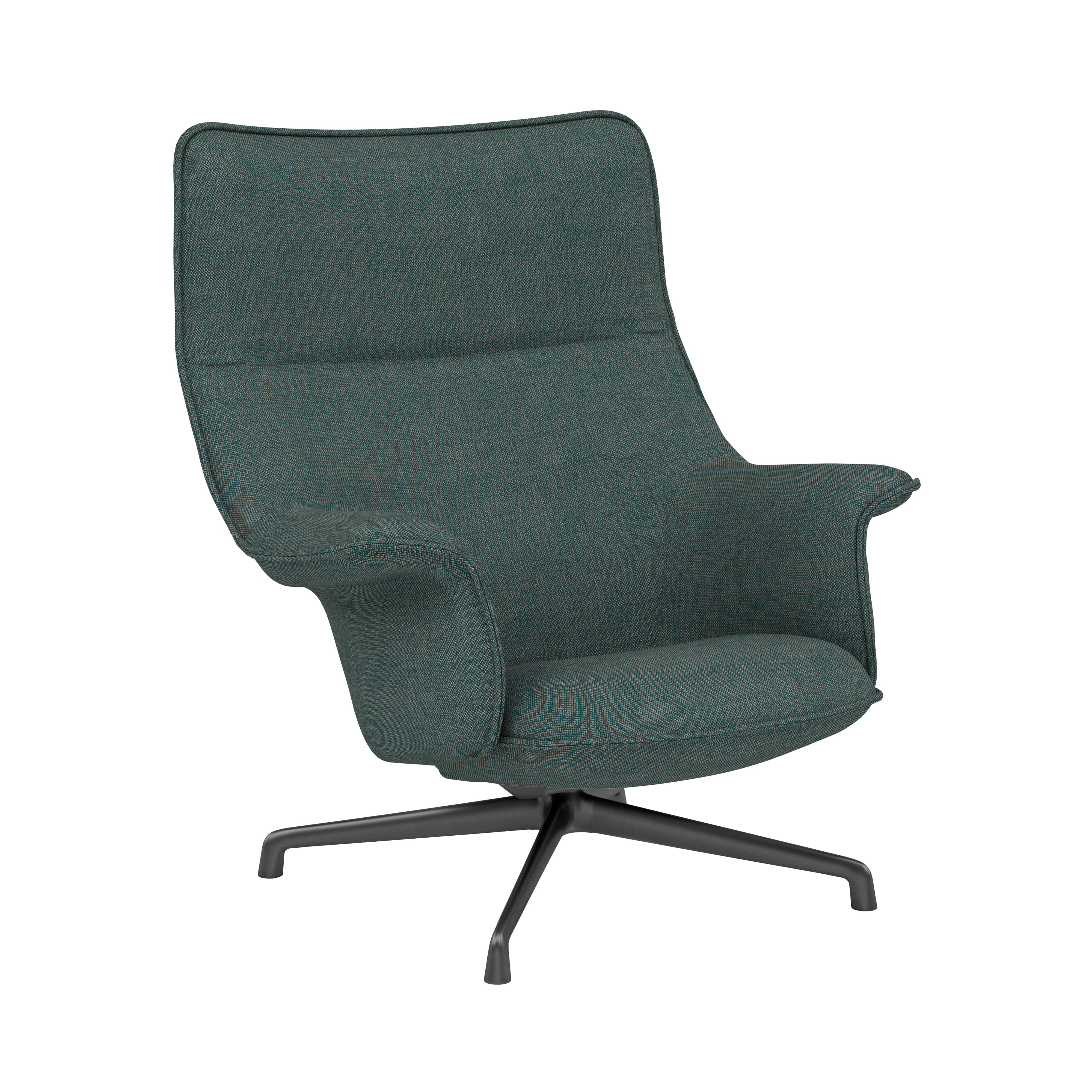 Doze Lounge Chair: Swivel Base + High + Anthracite Black