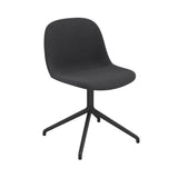 Fiber Side Chair: Swivel Base + Recycled Shell + Upholstered + Anthracite Black