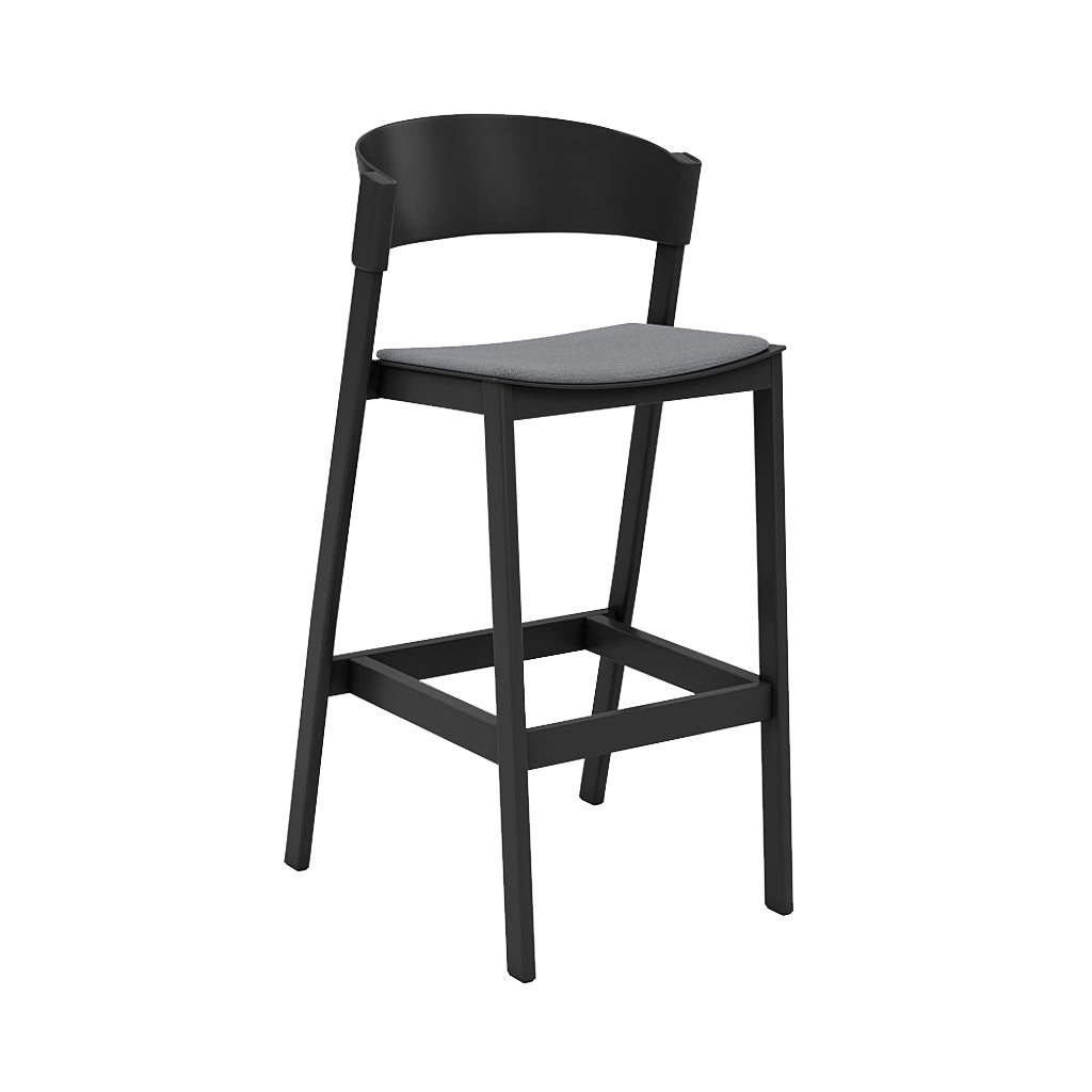 Cover Bar Stool: Upholstered + Black + Without Foot Protect