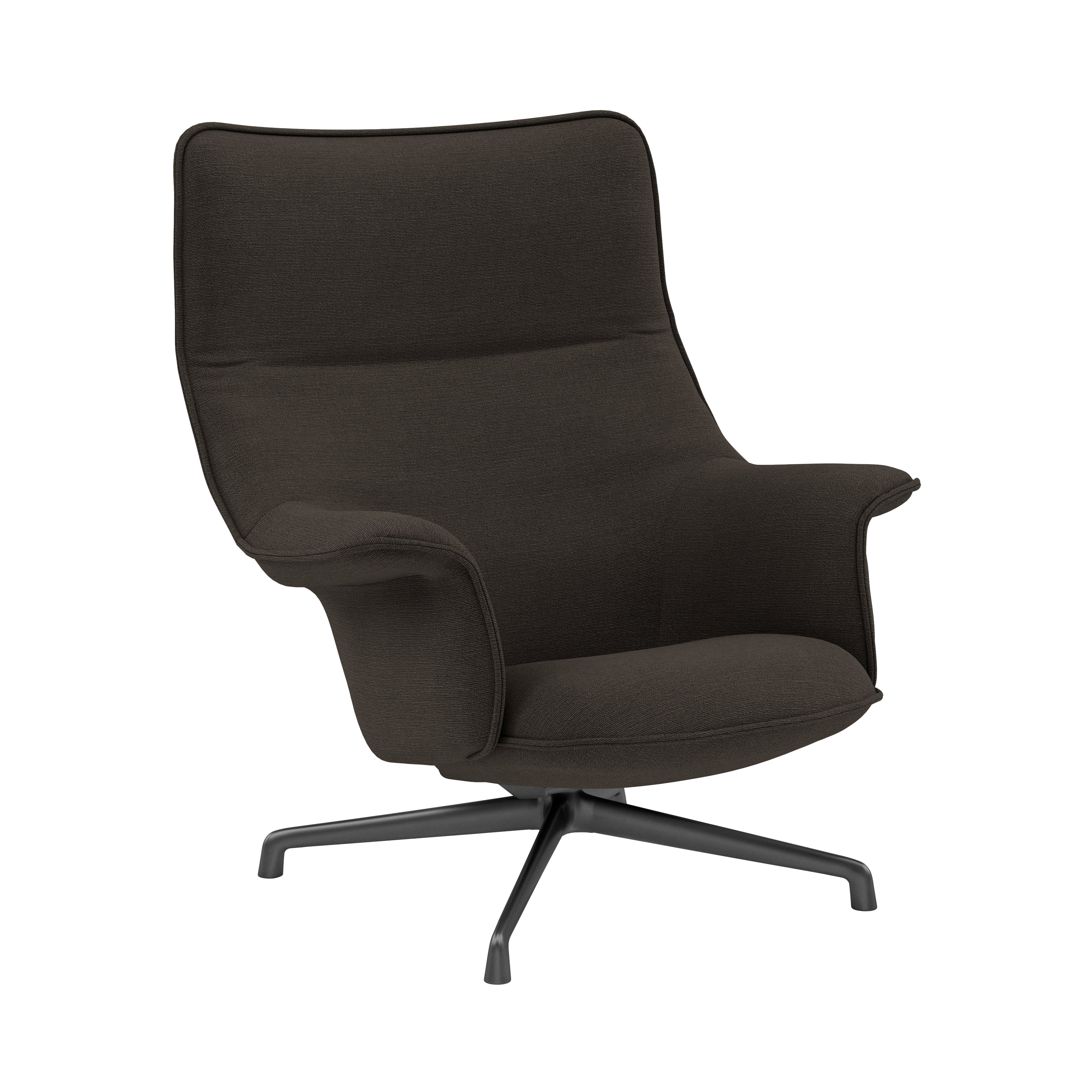 Doze Lounge Chair: Swivel Base + High + Anthracite Black