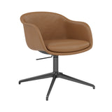 Fiber Conference Armchair: Swivel Base with Return + Recycled Shell + Tilt + Anthracite Black