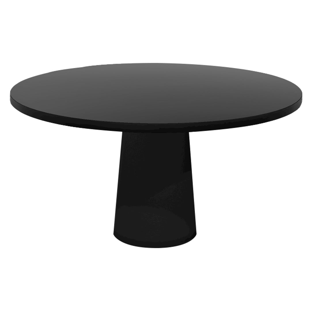 Container Round Table: Large + Cable Feed + Black Stained + Black