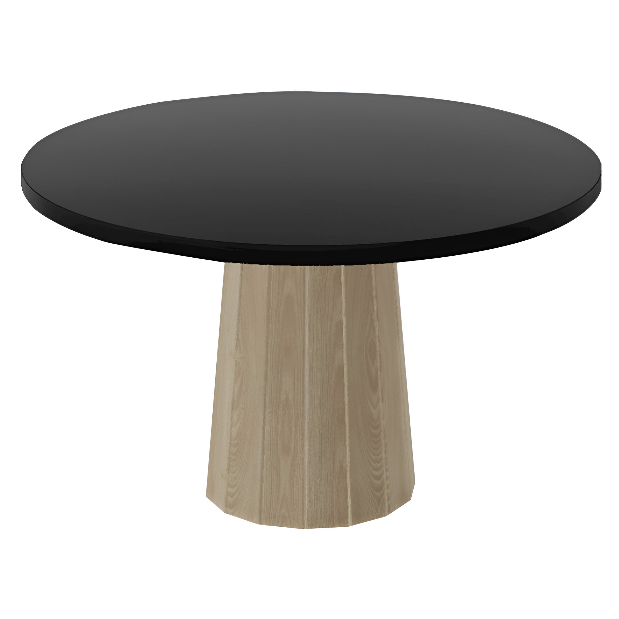 Container Round Table: Medium + Bodhi Cover + Black Stained + White Wash