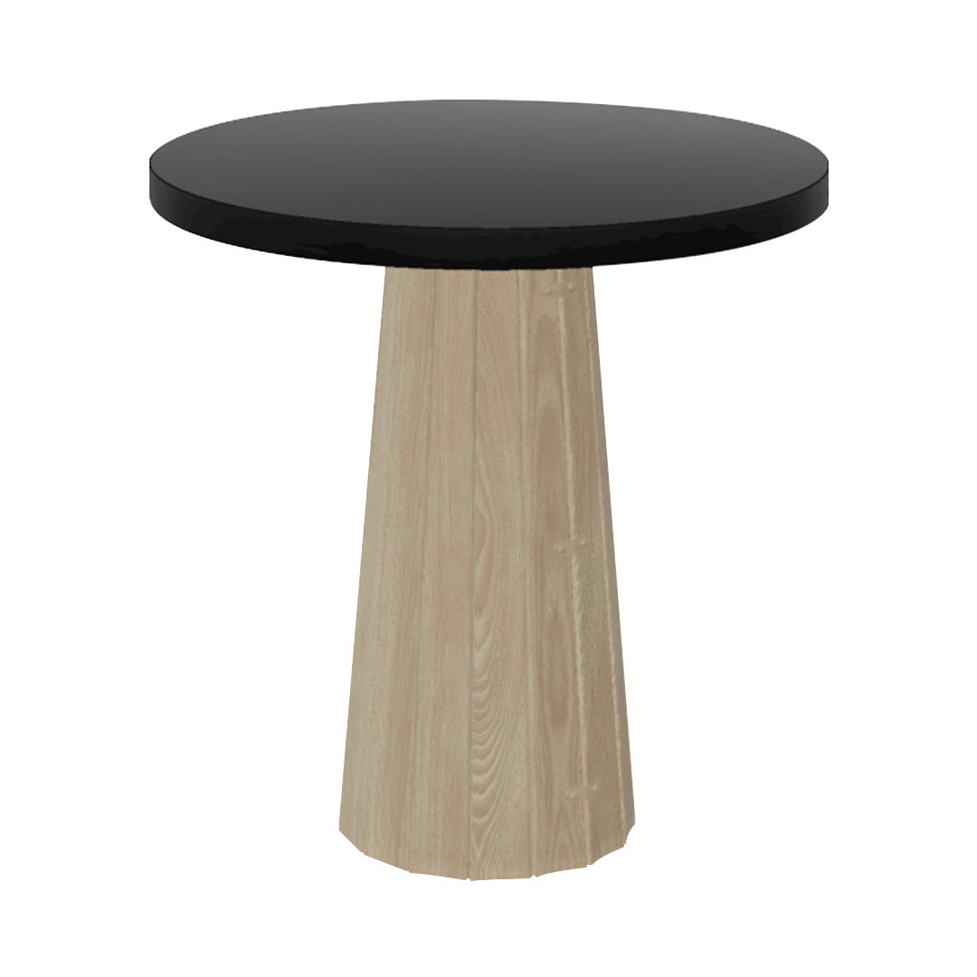 Container Round Table: Extra Small + Bodhi Cover + Black Stained + White wash