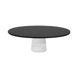 Container Oval Table: Small + Black Stained + White