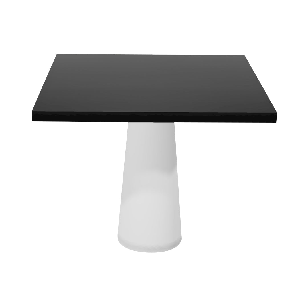 Container Square Table: Large + Black Stained + White