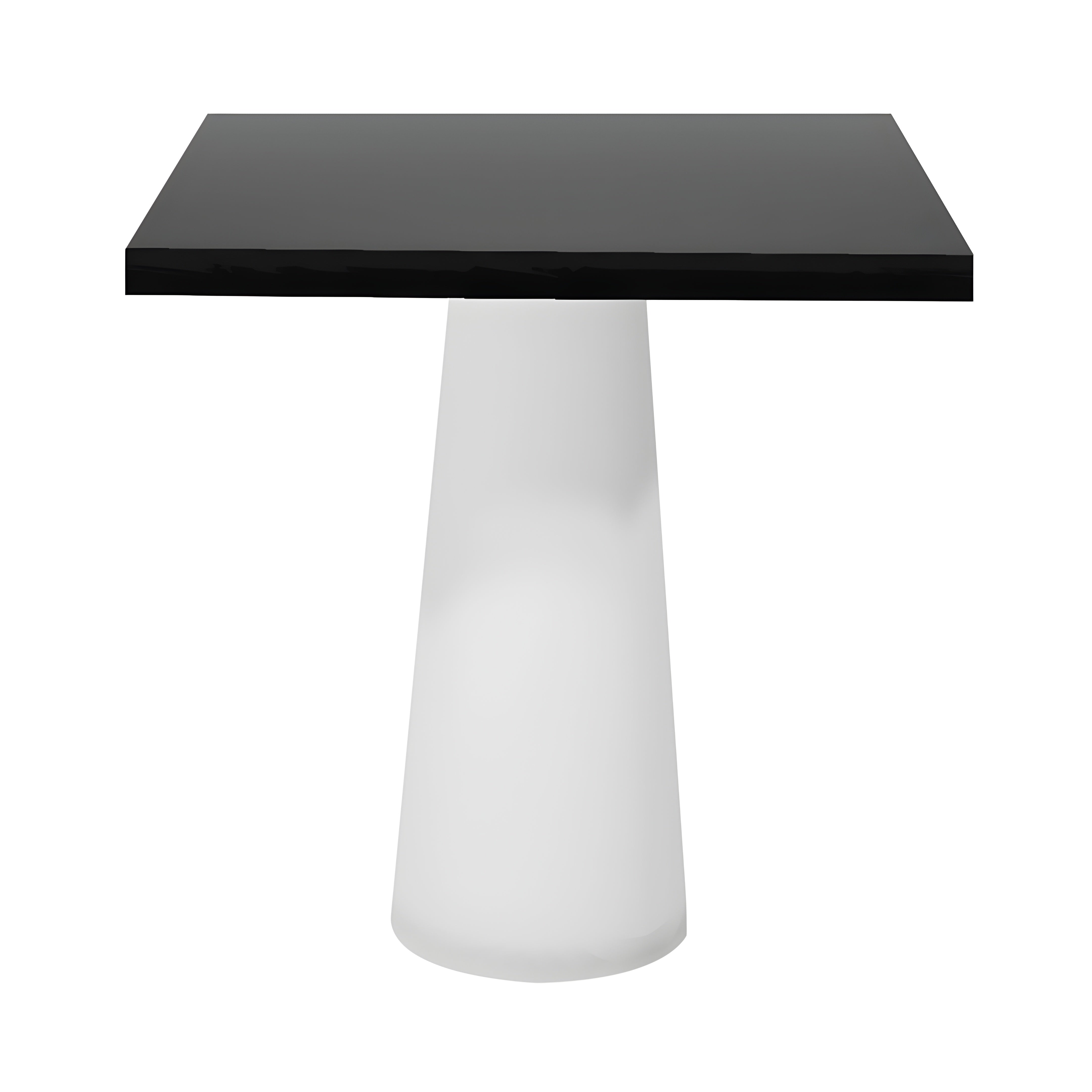 Container Square Table: Small + Black Stained + White