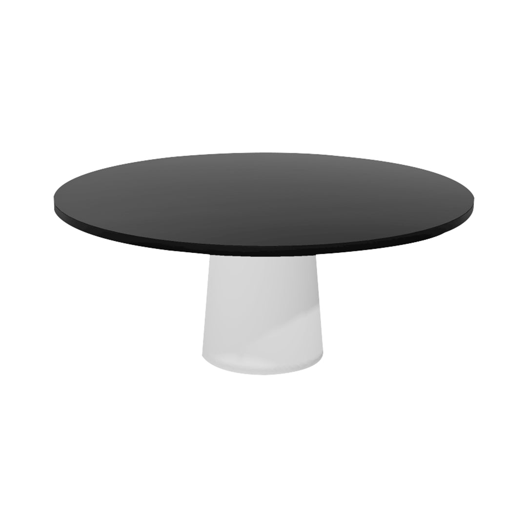 Container Round Table: XXL + Cable Feed + Black Stained + White