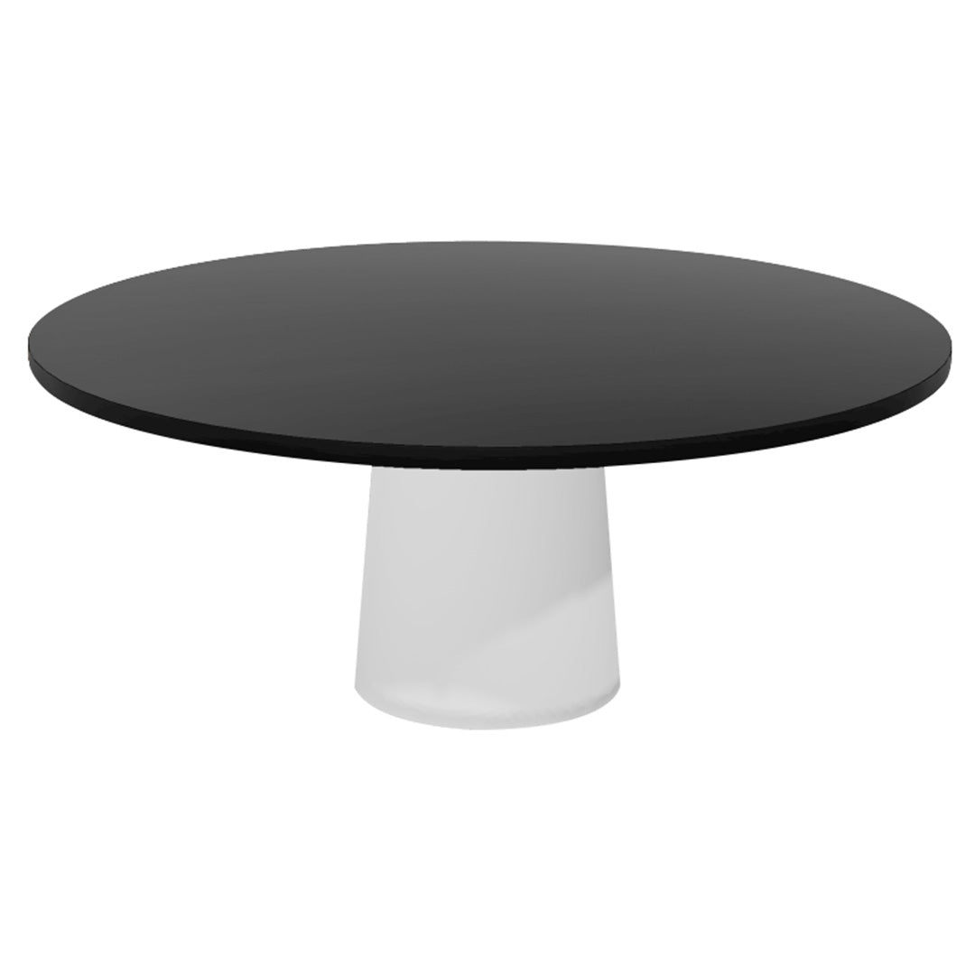 Container Round Table: XXL + Black Stained Oak + White