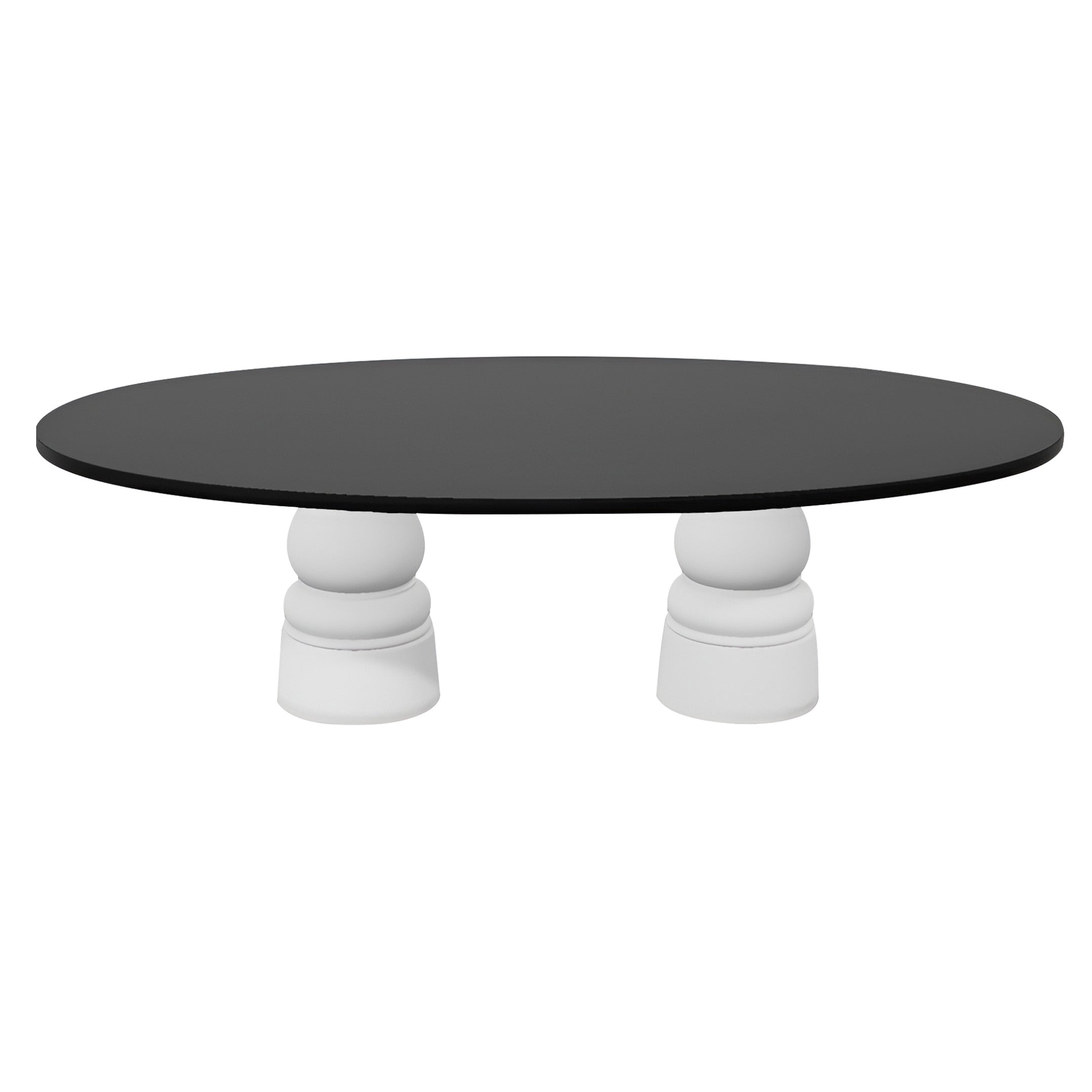 Container Oval Table: Large + New Antiques + Black Stained + White