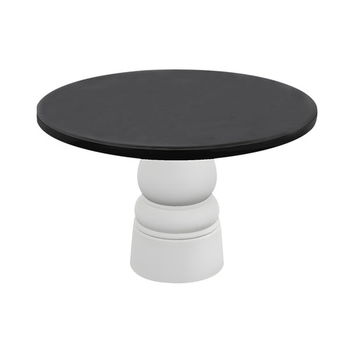 Container Round Table: Large + New Antiques + Black Stained + White