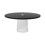 Container Round Table: Extra Large + Cable Feed + Black Stained with Hole + White