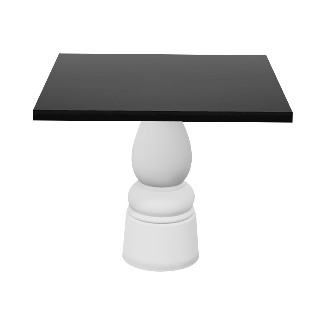 Container Square Table: Large + New Antiques + Black Stained + White