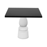 Container Square Table: Large + New Antiques + Black Stained + White