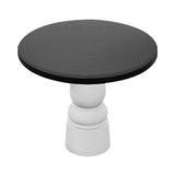 Container Round Table: Small + New Antiques + Black Stained + White