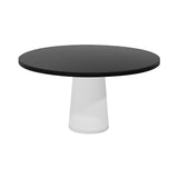 Container Round Table: Large + Black Stained + White