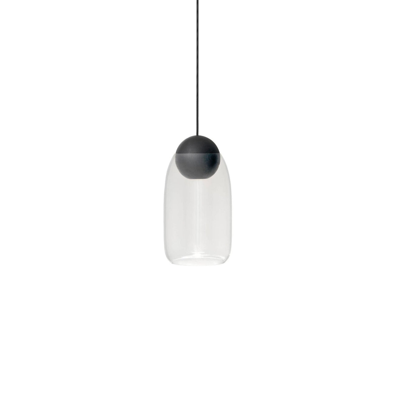 Liuku Pendant Ball Light: Transparent + Black Stained Lacquered