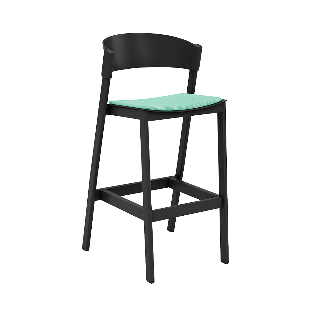 Cover Bar Stool: Upholstered + Black + Without Foot Protect