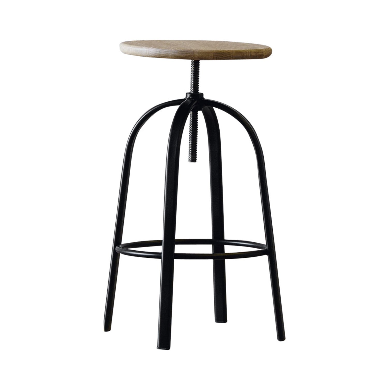 Ferrovitos Stool: Natural Beech + Lacquered Black