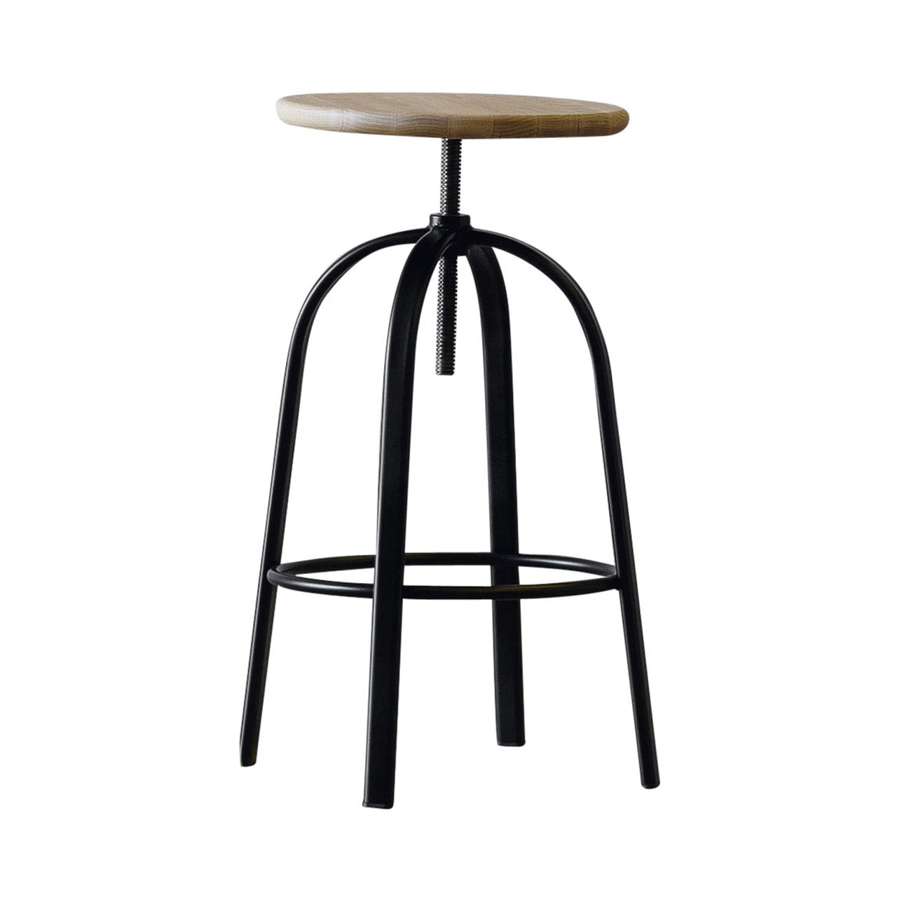 Ferrovitos Stool: Natural Beech + Lacquered Black