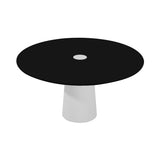 Container HPL Round Table: Large + Cable Feed + Black with Hole + White