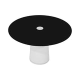 Container HPL Round Table: Medium + Black with Hole + White