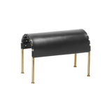 Bruno Footstool: Brass Treated + Tarnsjo Leather Black