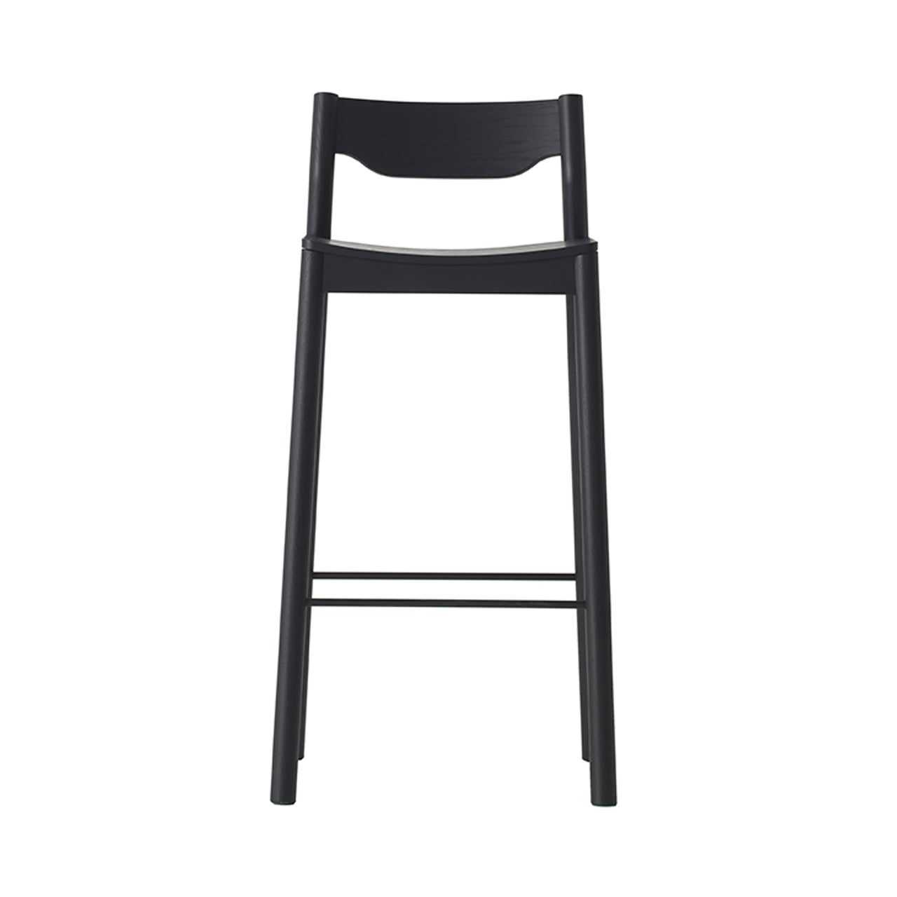 Tangerine Bar Stool + Back: Black Stained Oak