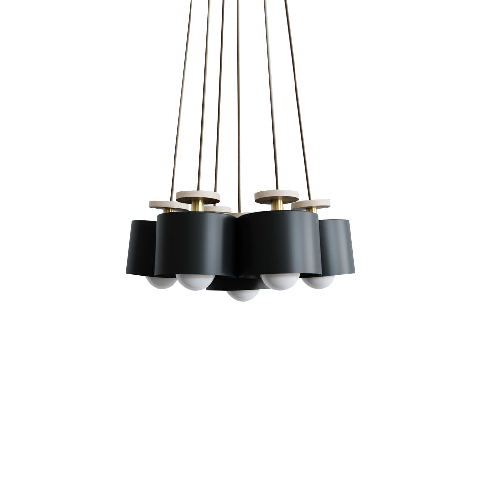 Spun Pendant Cluster: Powder-Coated Matte Black + Matte Black
