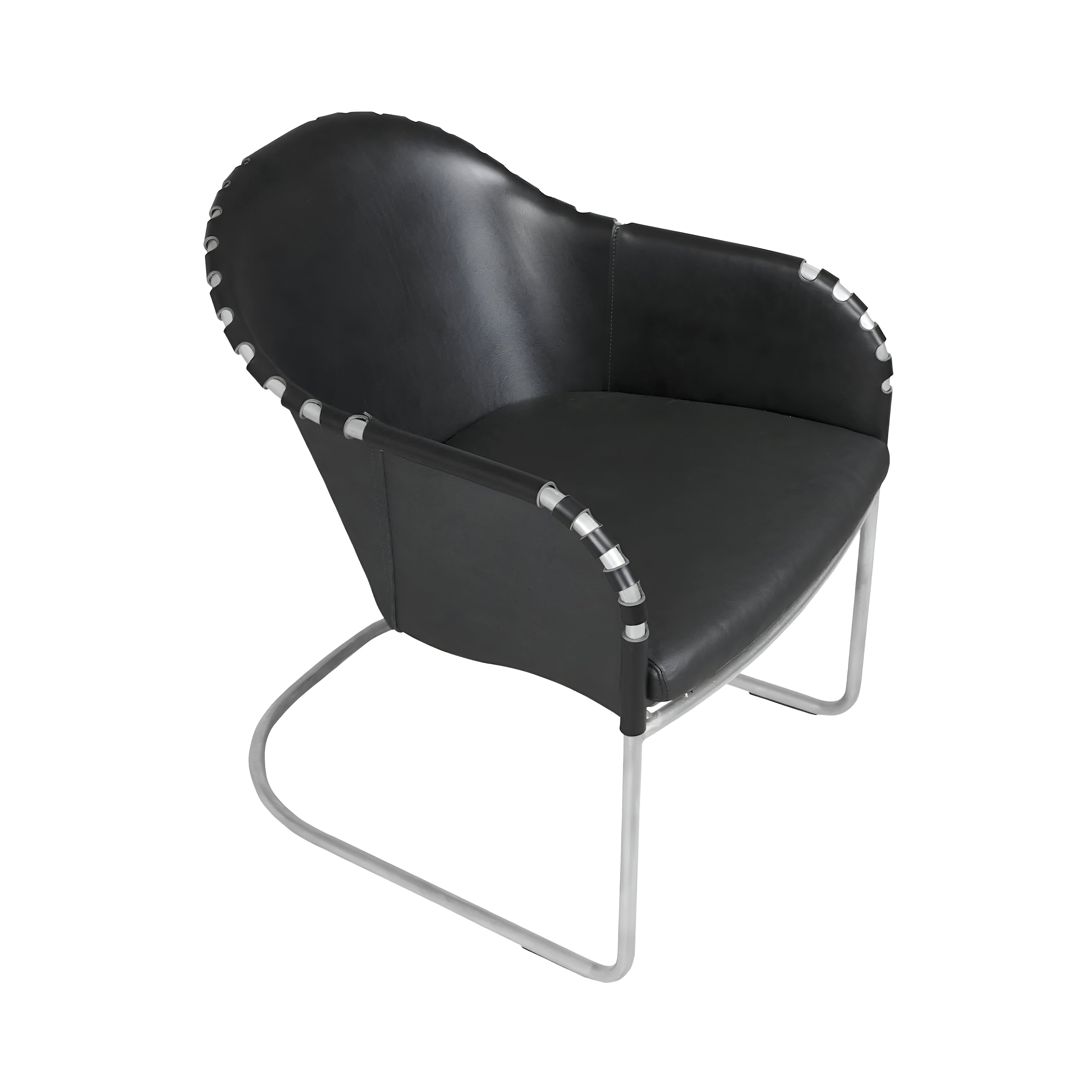 Ingo Easy Chair: Chrome + Tarnsjo Leather Black