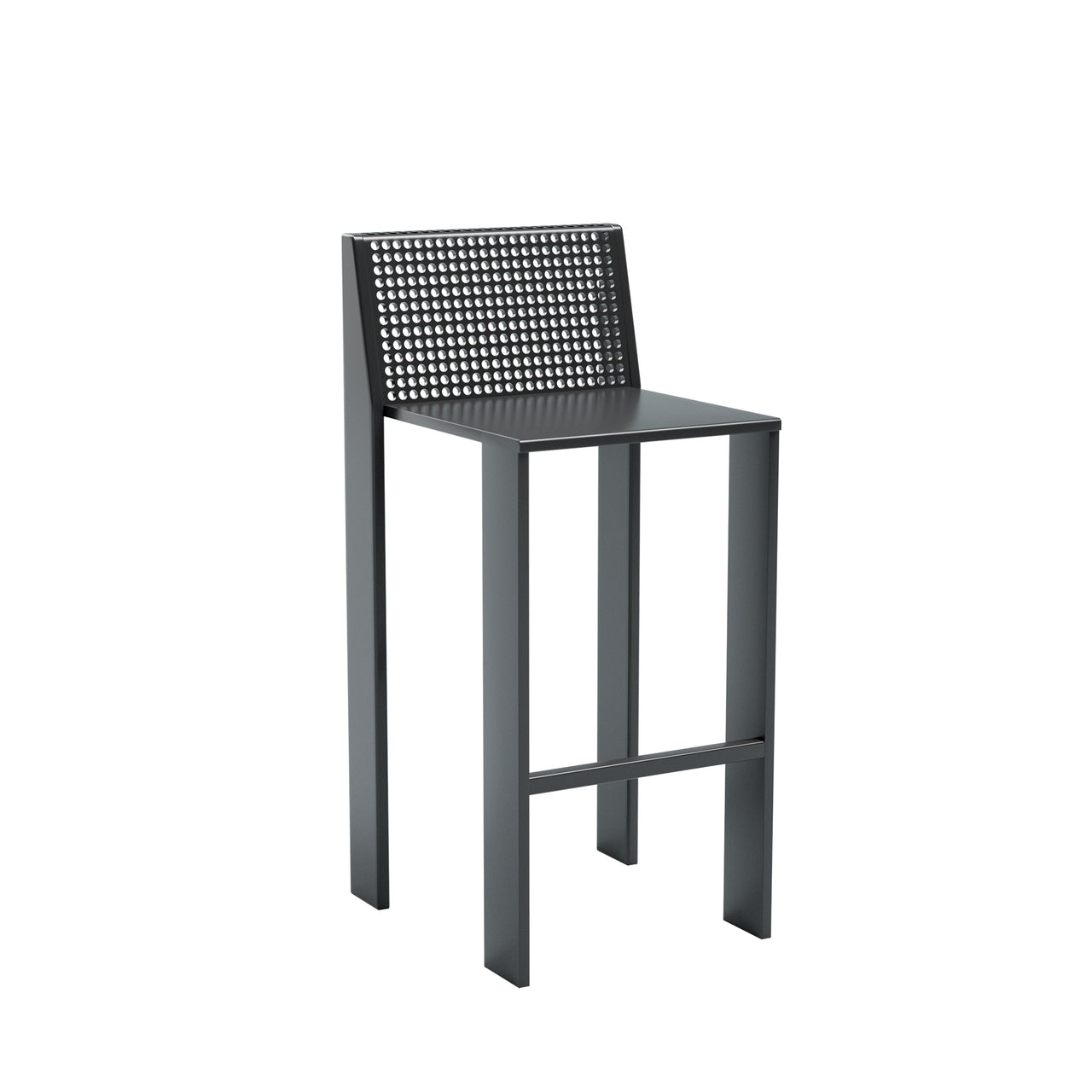 Block Barstool: Black + Circle Perforation