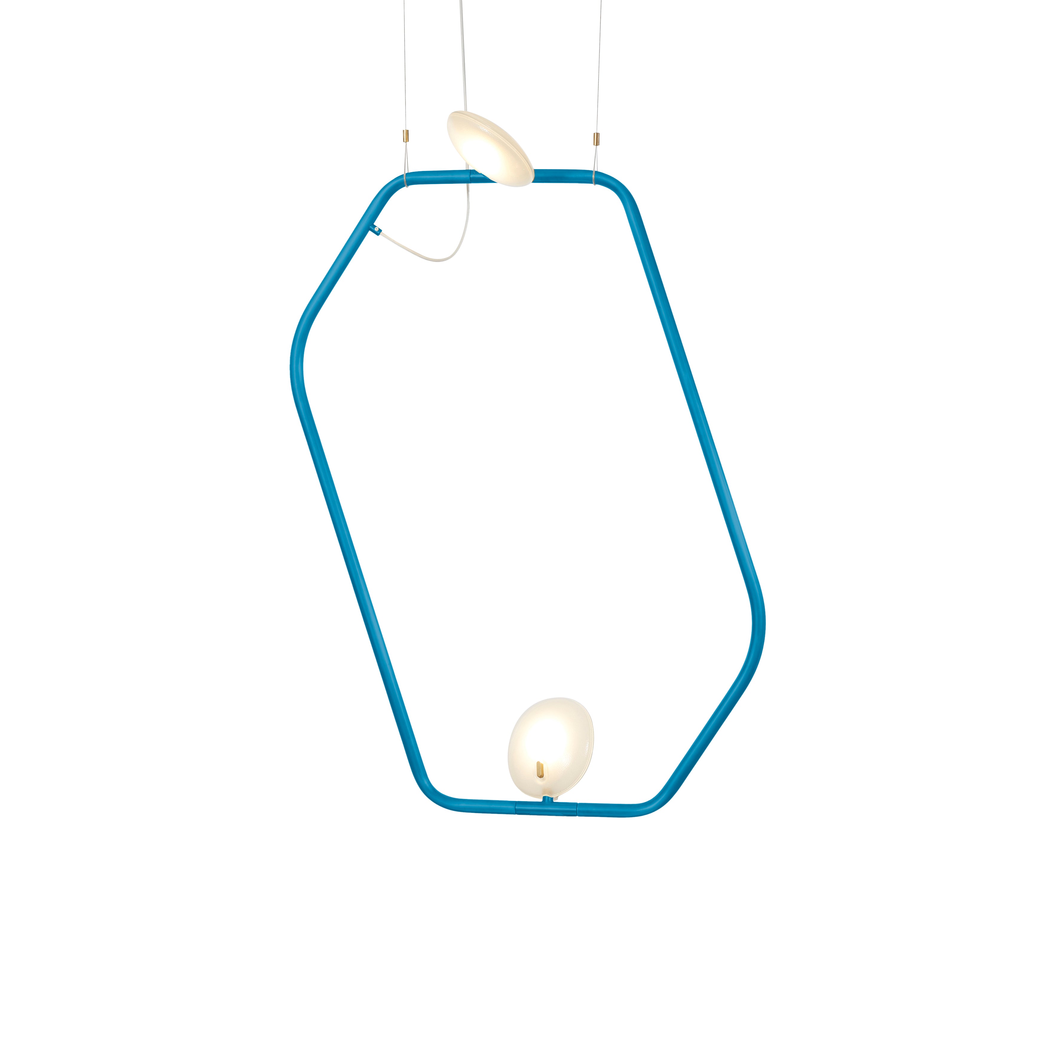 Palindrome Single Pendant: 2 Heads + Blue Gloss