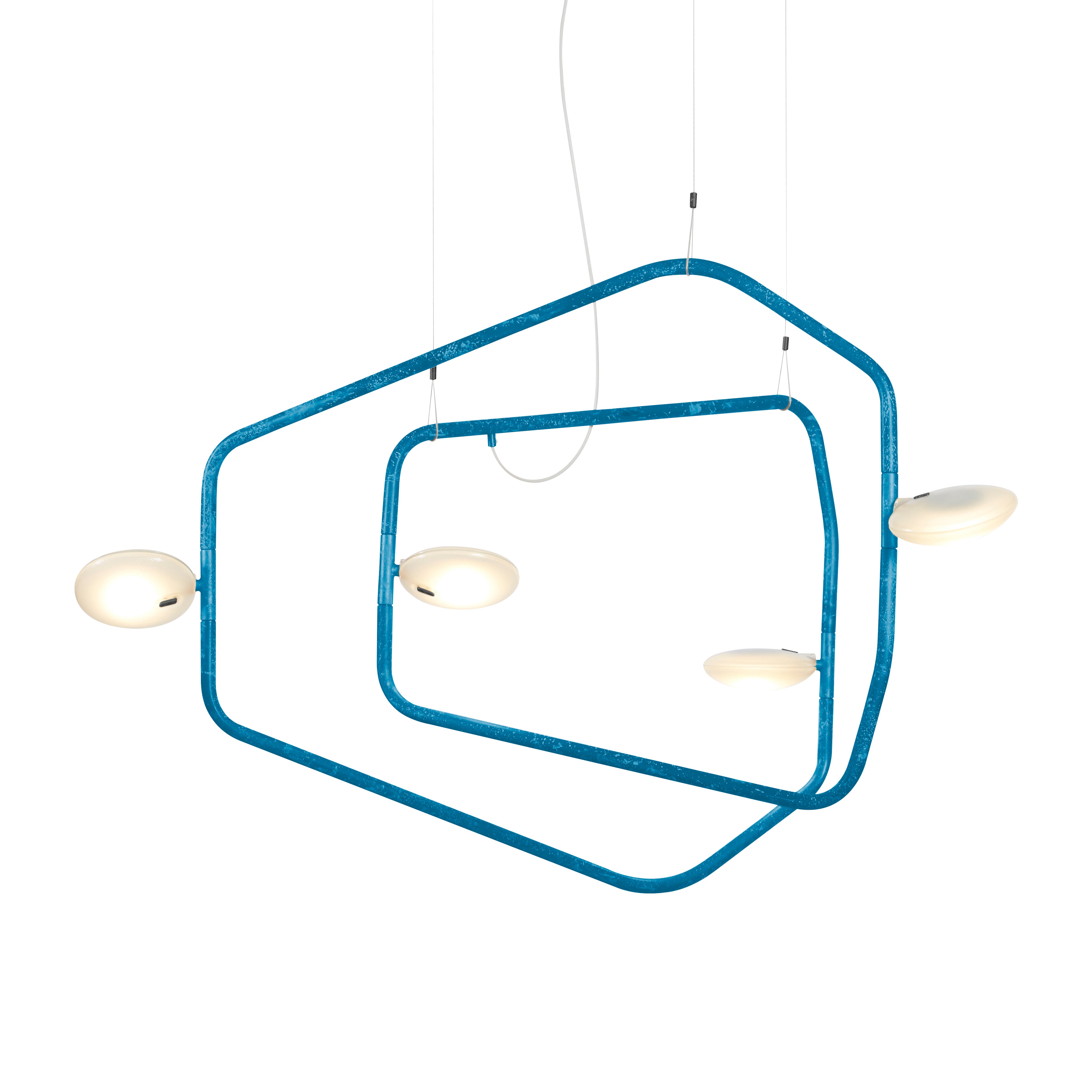 Palindrome Single Pendant: 4 Heads + Blue Gloss