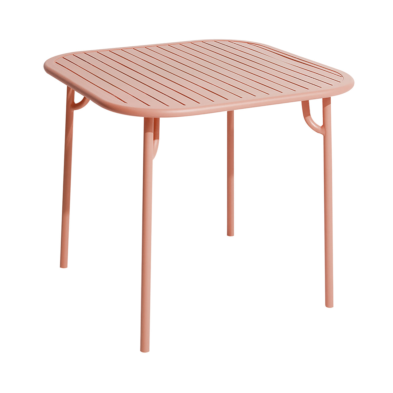 Week-End Square Dining Table with Slats: Blush