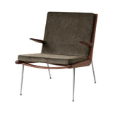 Boomerang Armchair HM2: Oiled Walnut + Stainless Steel