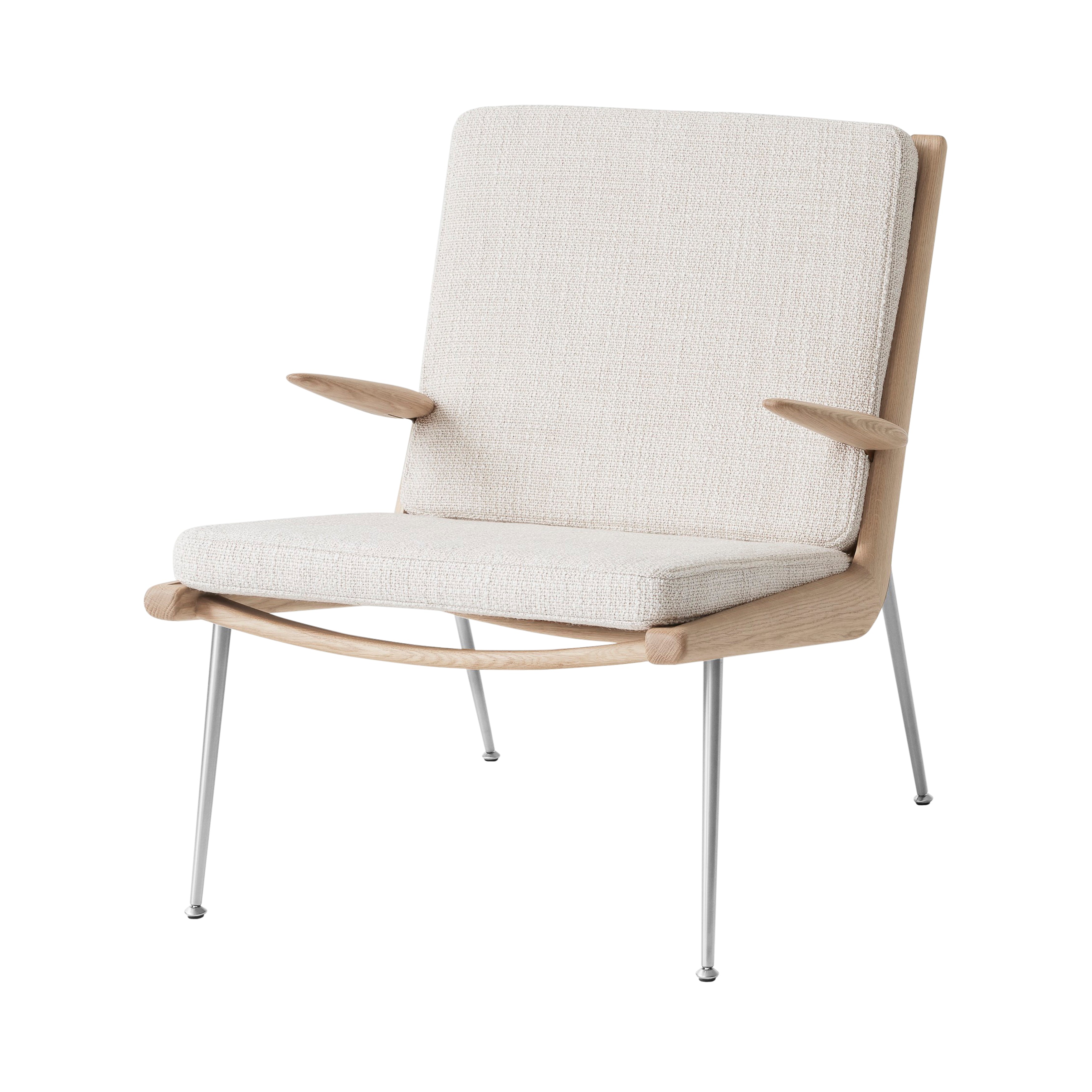 Boomerang Lounge Armchair: HM2 + Oiled Oak + Stainless Steel