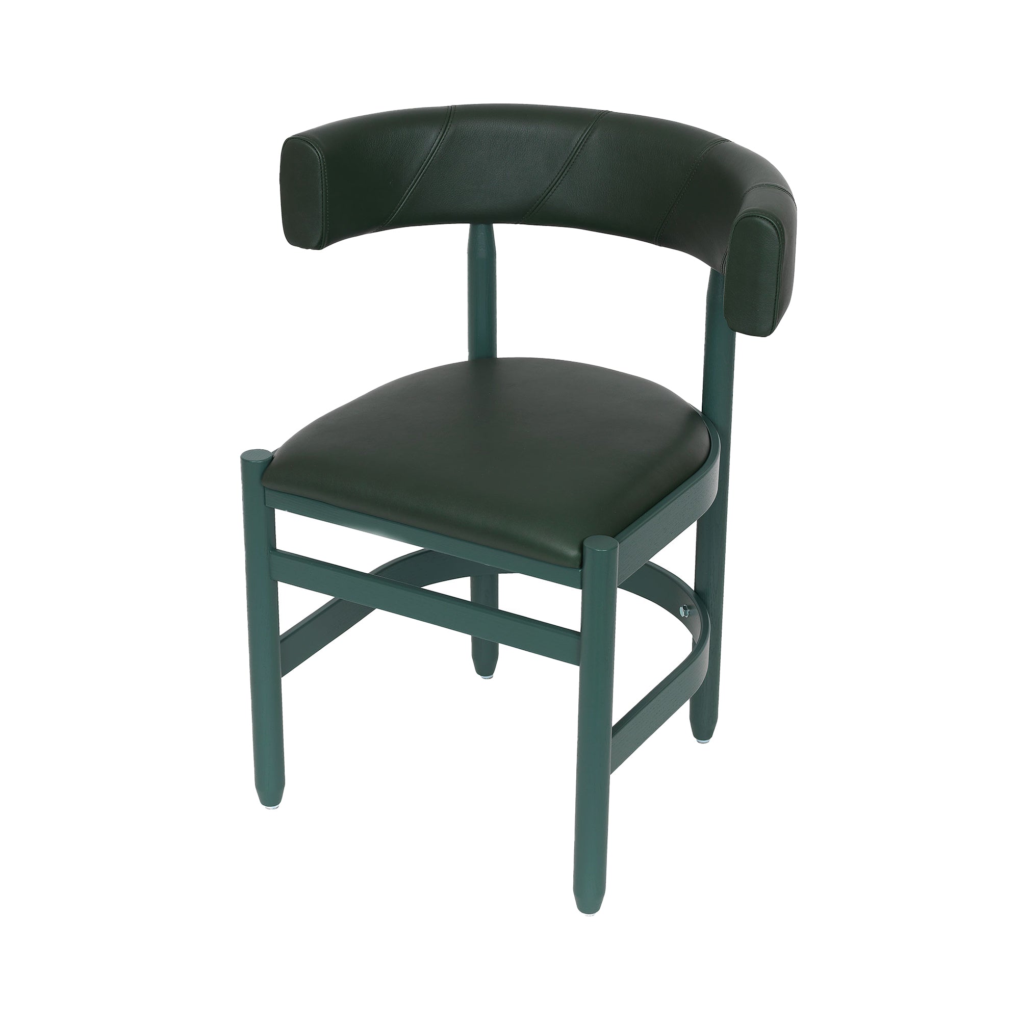Botero Armchair: Black + Tarnsjo Leather Green