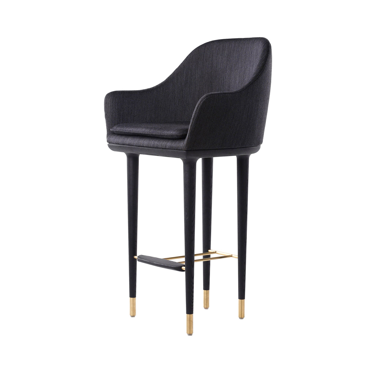 Lunar Bar Chair: Black Oak
