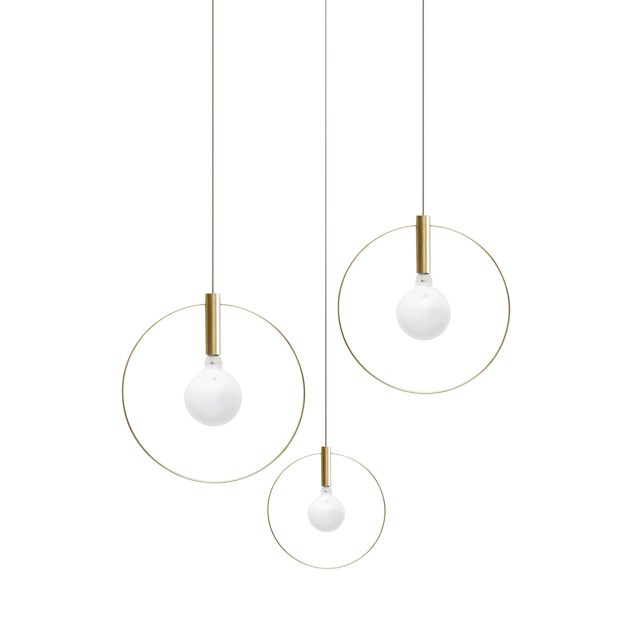 Aura Radial Cluster Pendant: 3 + Brass