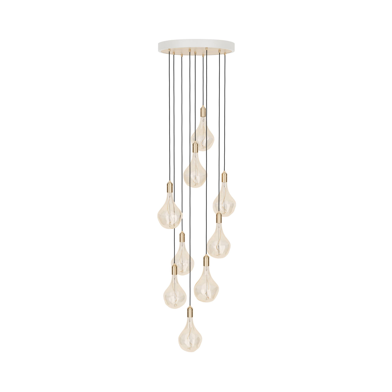 Nine Pendant With Voronoi II: White + Brass Plated Steel