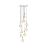 Nine Pendant With Voronoi II: White + Brass Plated Steel