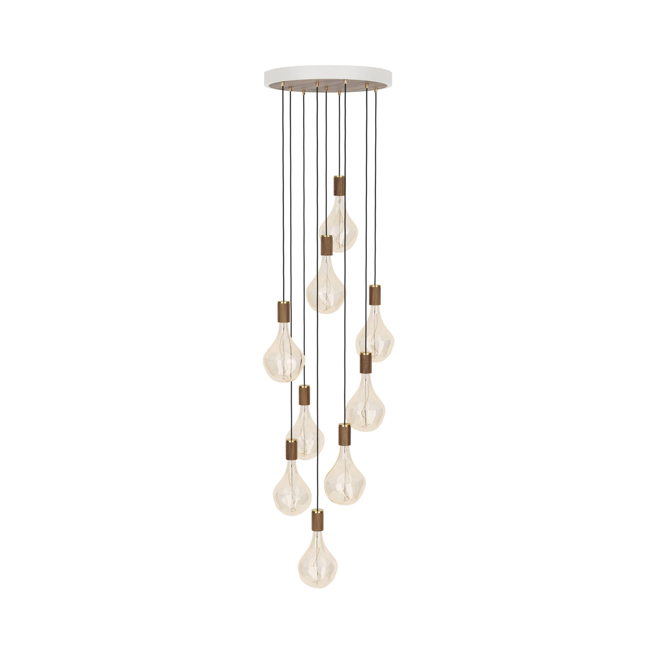 Nine Pendant With Voronoi II: Walnut + White + Walnut Veneer