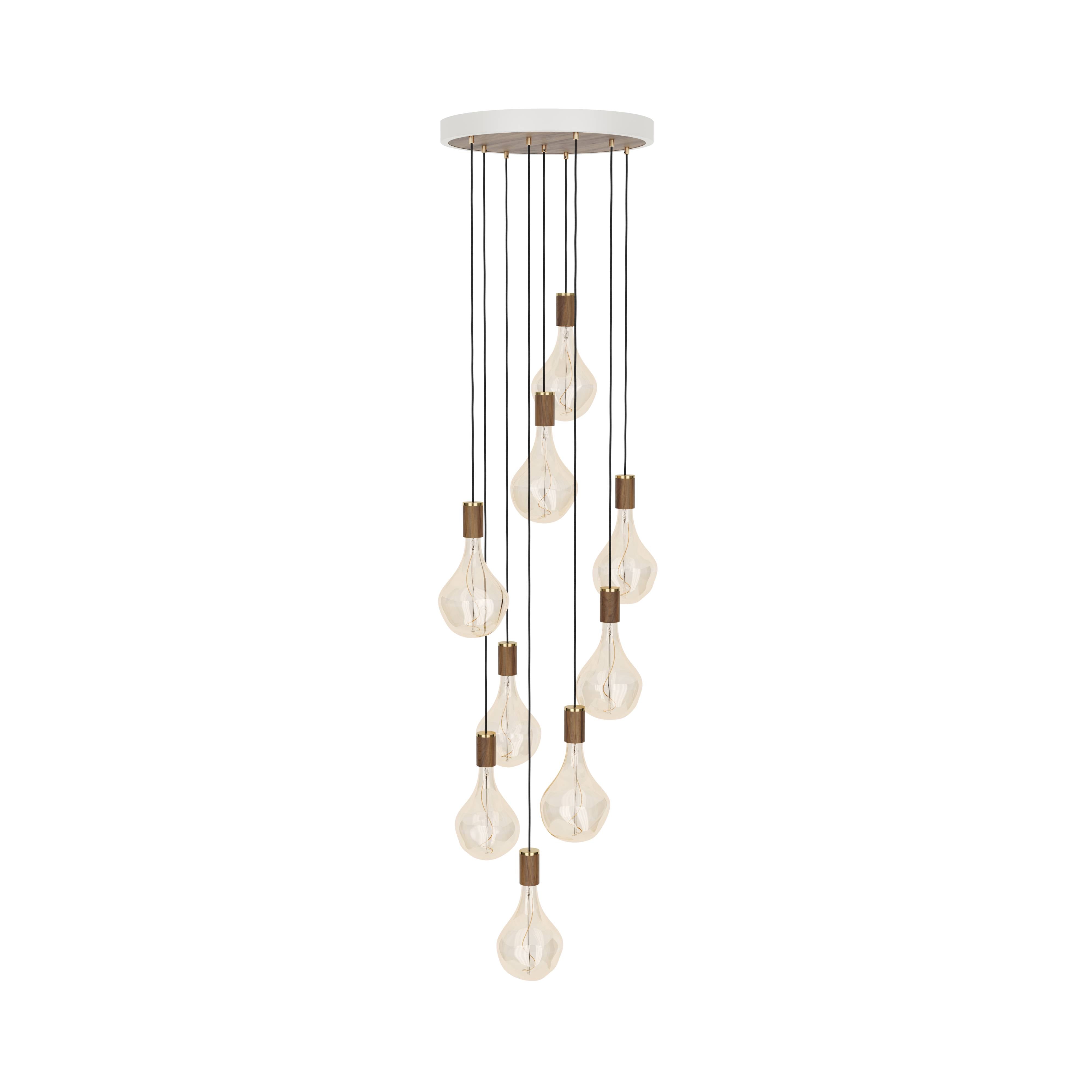 Nine Pendant With Voronoi II: Walnut + White + Walnut Veneer