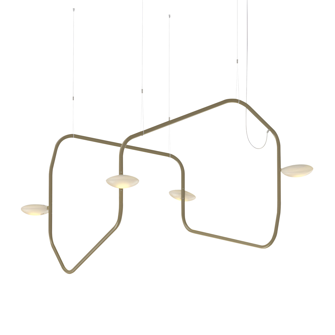 Palindrome Single Pendant: 4 Heads + Brown Gold Hammertone
