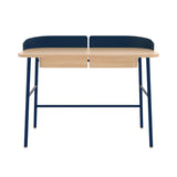 Victor Desk: Natural Oak + Blue