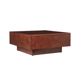 Burl Storage Coffee Table: Dark Stained