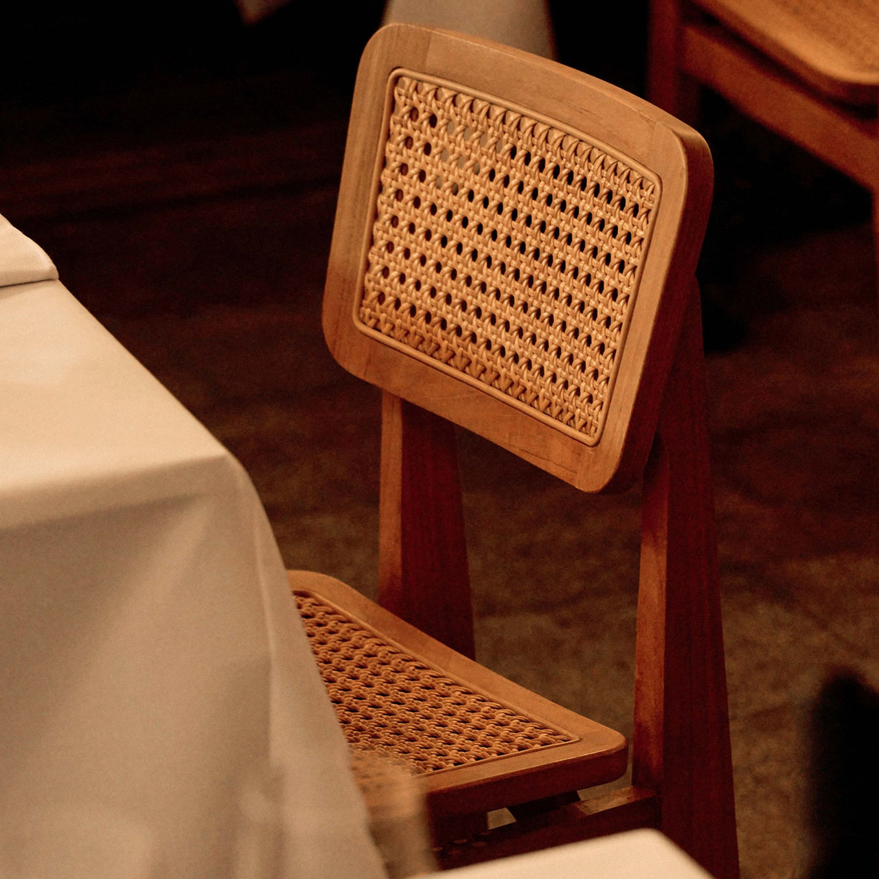 C-Dining Chair: Outdoor - French Cane + LS