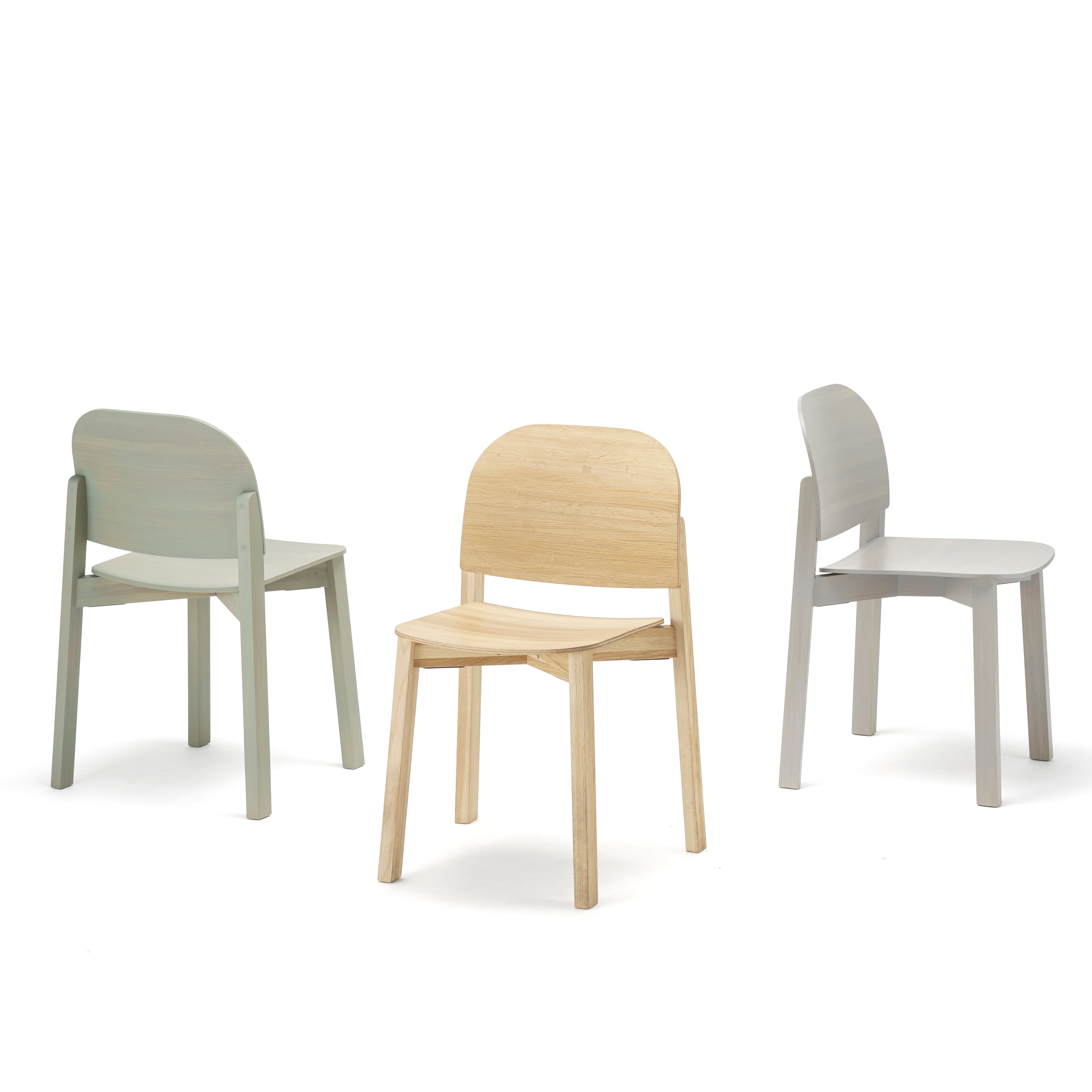 Polar Chair: Grey Green Oak + Pure Oak + Grain Grey Oak