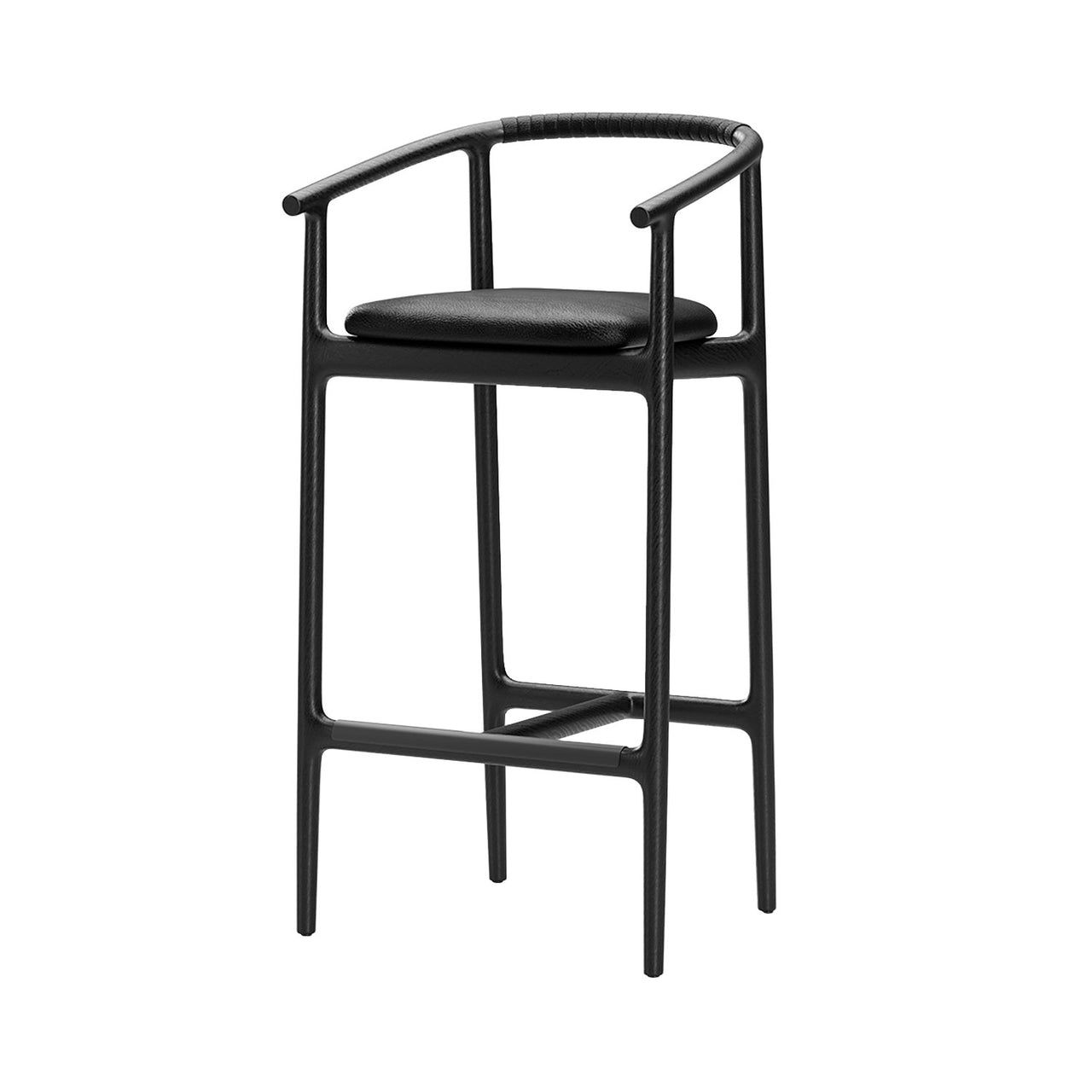 Charlie Bar Chair: Black Oak