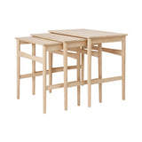 CH004 Nesting Tables: Set of 3 + White Oiled Oak